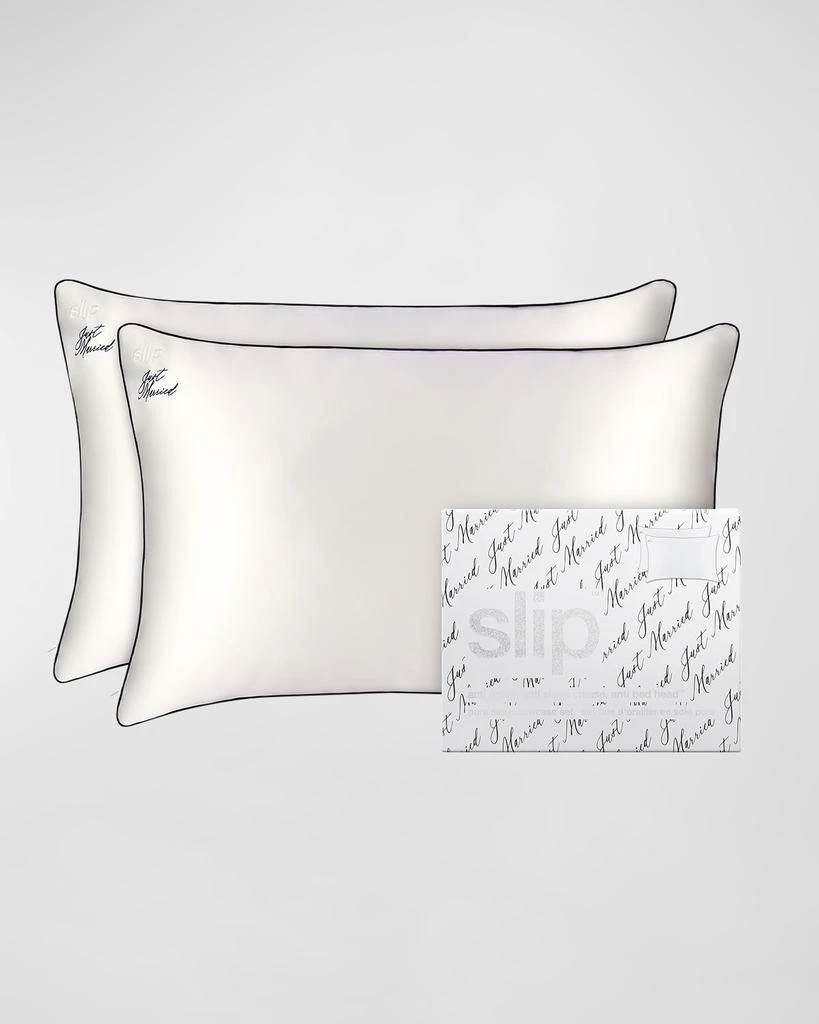 商品Slip|Just Married Queen Pillowcase Duo,价格¥1530,第5张图片详细描述