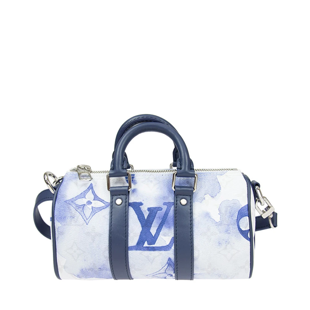 商品[国内直发] Louis Vuitton|【专柜直采】LOUIS VUITTON KEEPALL XS蓝白色桶包斜挎包,价格¥20220,第1张图片