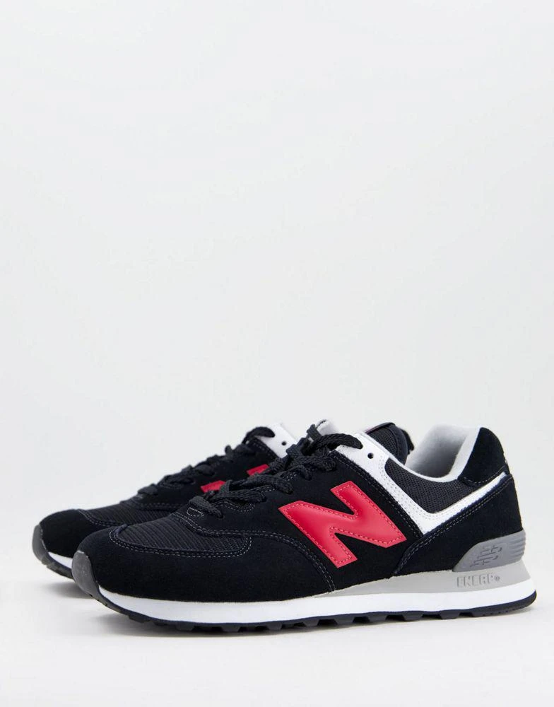 商品New Balance|New Balance 574 trainers in black and red,价格¥704,第1张图片