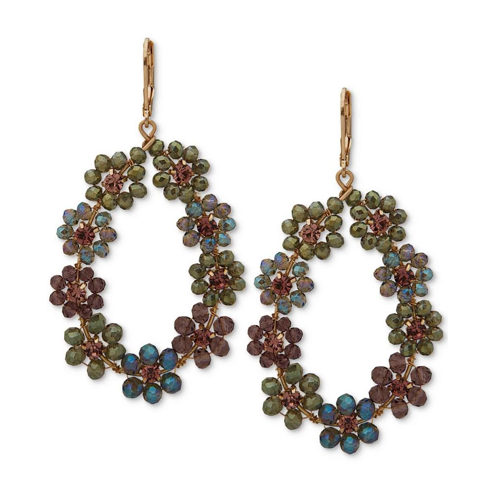 商品Lonna & Lilly|Gold-Tone Glass Flower Wreath Drop Earrings,价格¥253,第1张图片