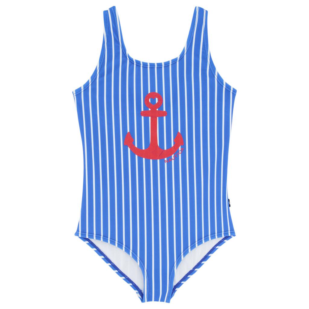 Nautica Toddler Girls' Striped Anchor One-Piece (2T-4T)商品第1张图片规格展示
