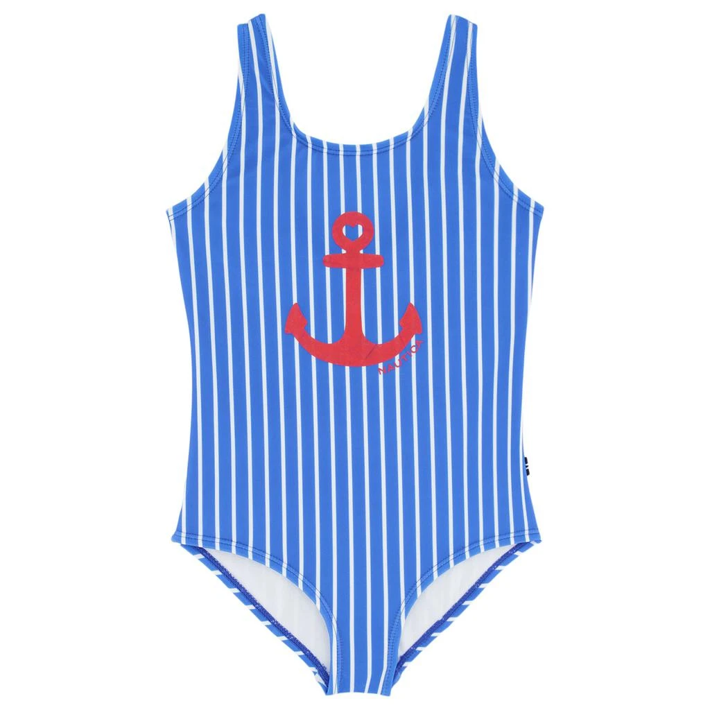 商品Nautica|Nautica Toddler Girls' Striped Anchor One-Piece (2T-4T),价格¥104,第1张图片