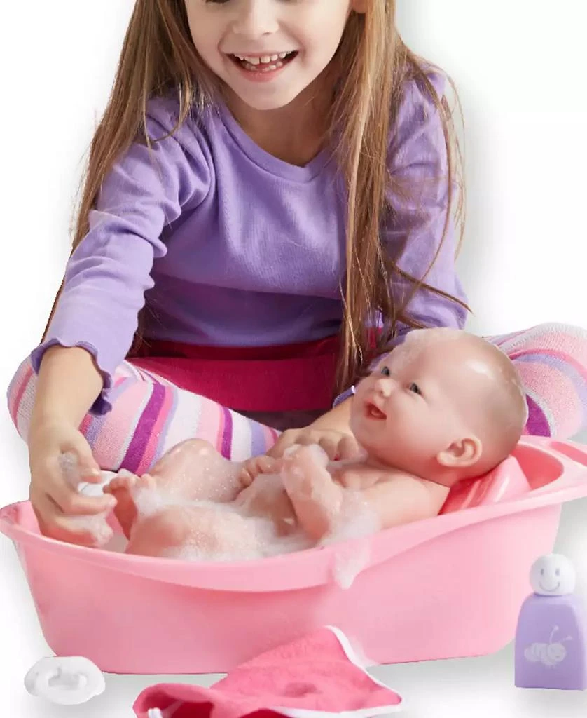 商品JC TOYS|La Newborn 14" Smiling Baby Doll 8 piece Bathtub Gift Set,价格¥265,第3张图片详细描述