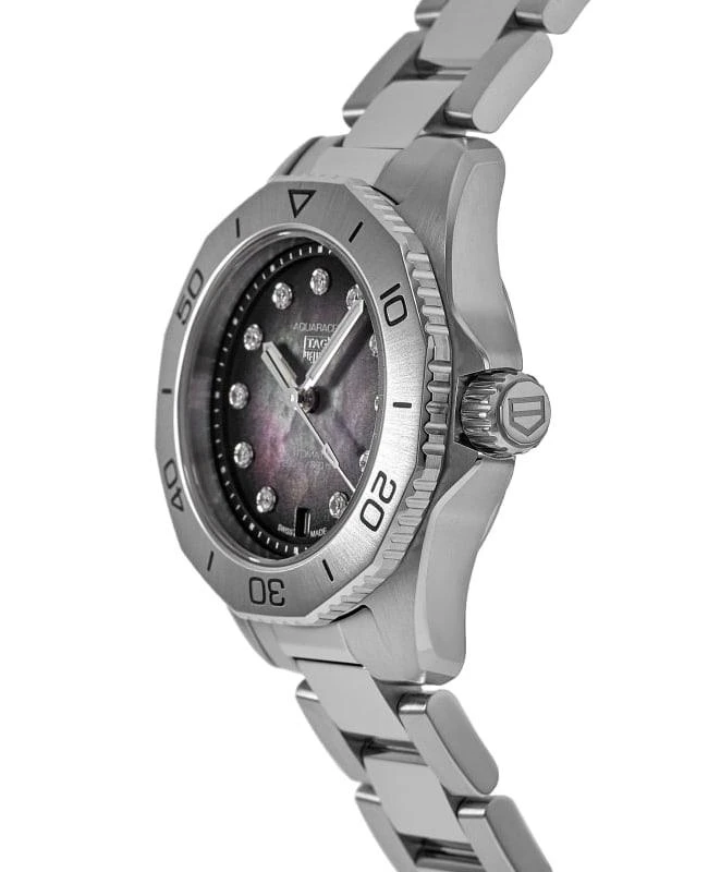商品TAG Heuer|Tag Heuer Aquaracer Professional 200 Date Black Diamond Dial Steel Women's Watch WBP2410.BA0622,价格¥20863,第3张图片详细描述