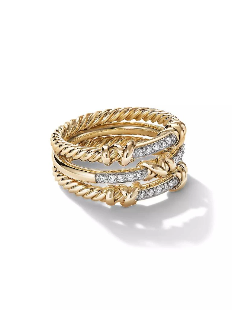 商品David Yurman|Petite Helena Wrap Three Row Ring in 18K Yellow Gold,价格¥29239,第1张图片