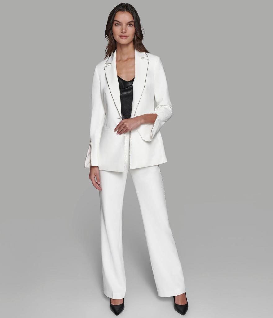 Karl Lagerfeld Paris LUXE RHINESTONE TRIMMED SUITING BLAZER