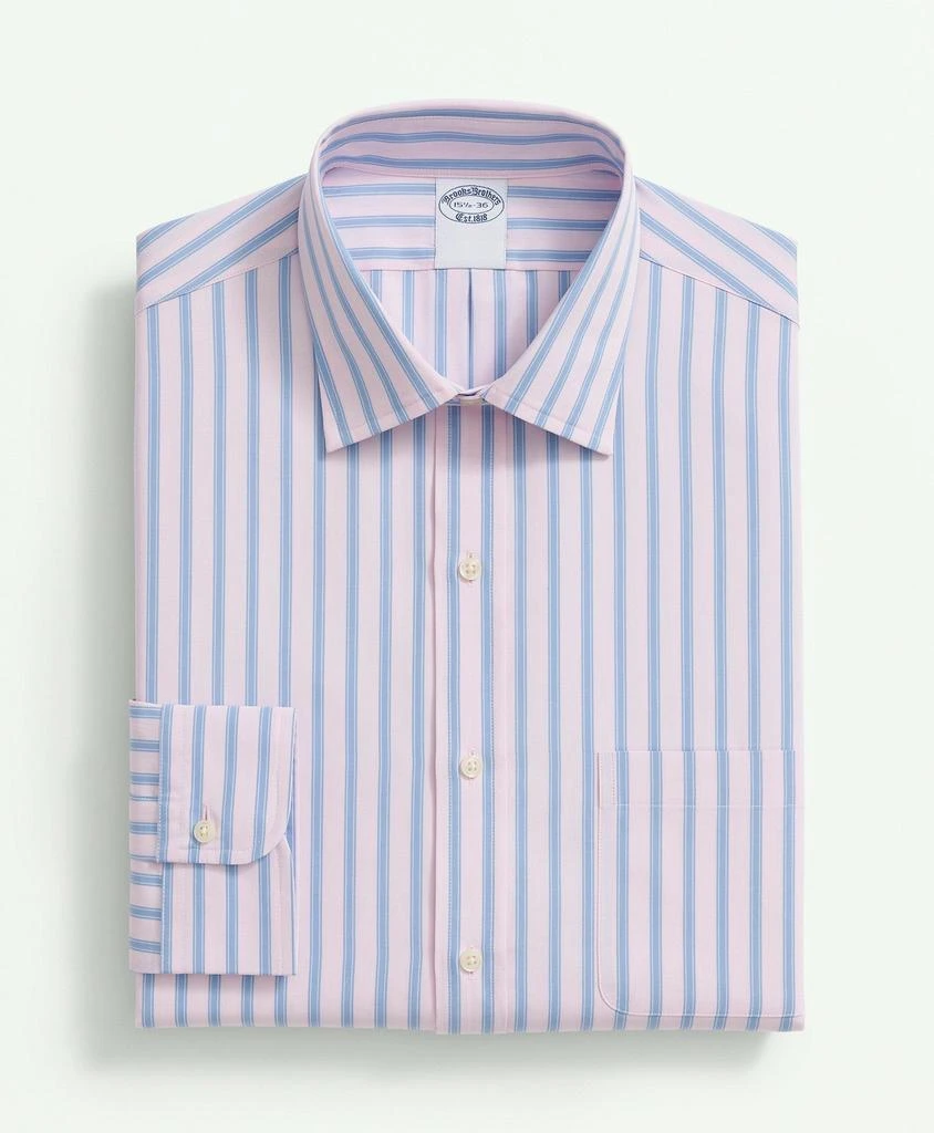 商品Brooks Brothers|Supima® Cotton Poplin Ainsley Collar, Framed Stripe Dress Shirt,价格¥496,第3张图片详细描述