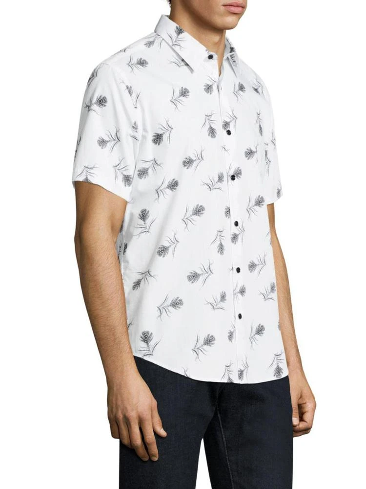 商品Theory|Feather Print Cotton Button-Down Shirt,价格¥1300,第3张图片详细描述