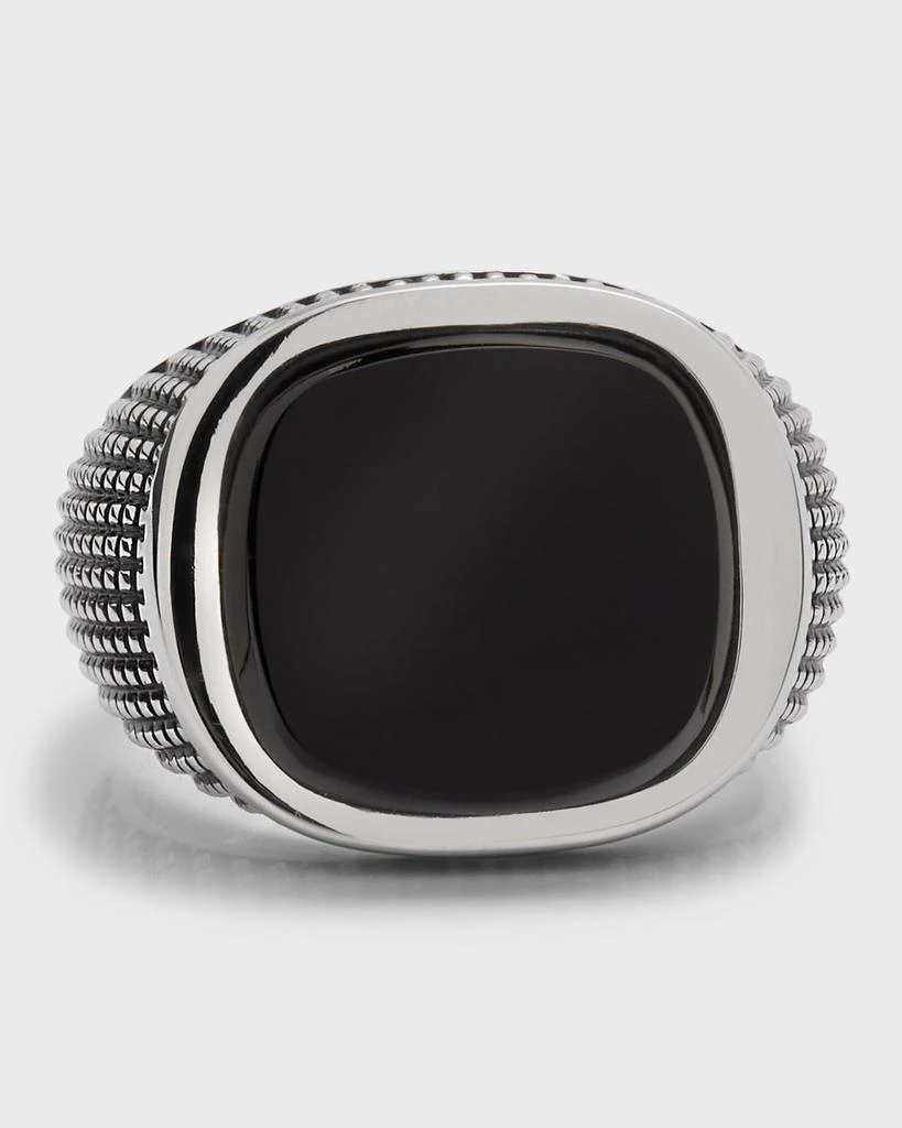 商品Jan Leslie|Men's Black Onyx Signet Ring,价格¥3498,第1张图片