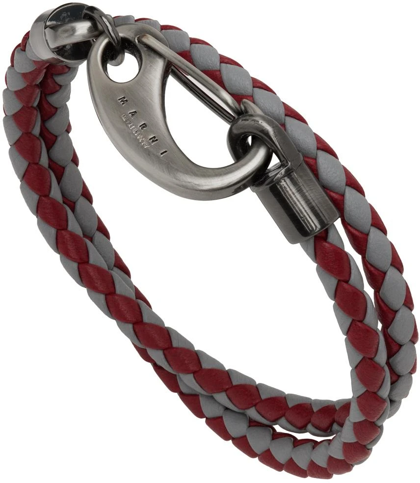 商品Marni|Red & Gray Double Wrap Braided Bracelet,价格¥530,第1张图片