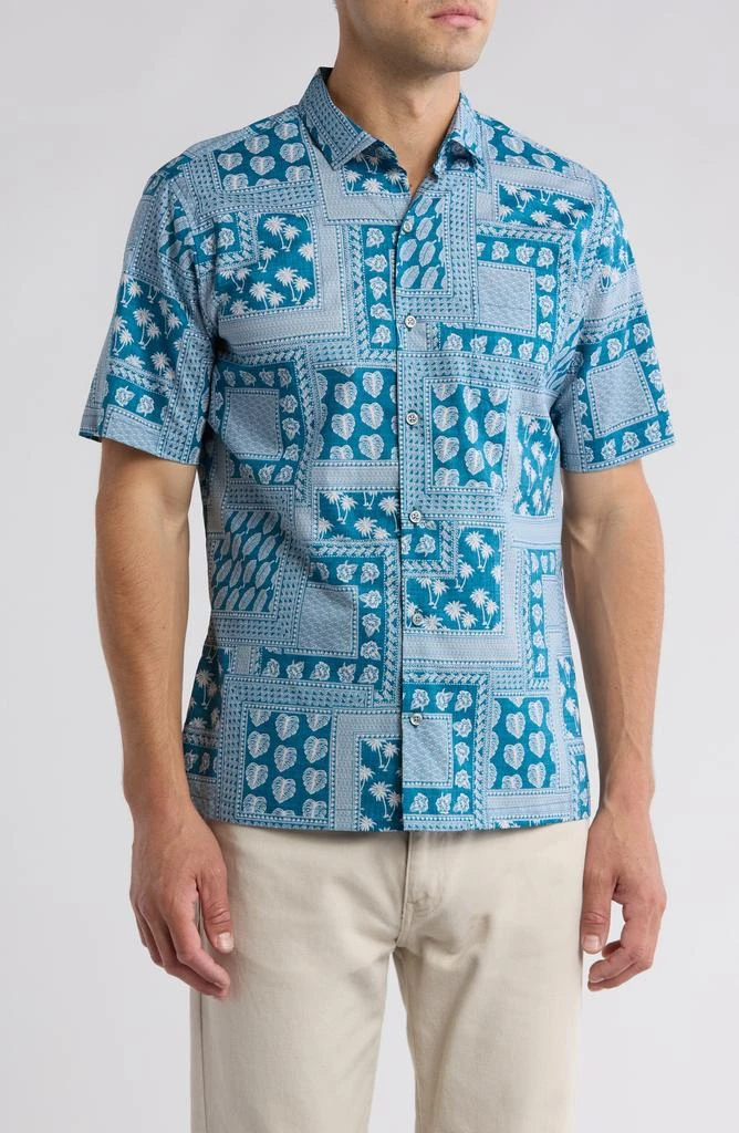 商品Tori Richard|Tied Together Tropical Print Short Sleeve Button-Up Shirt,价格¥187,第1张图片