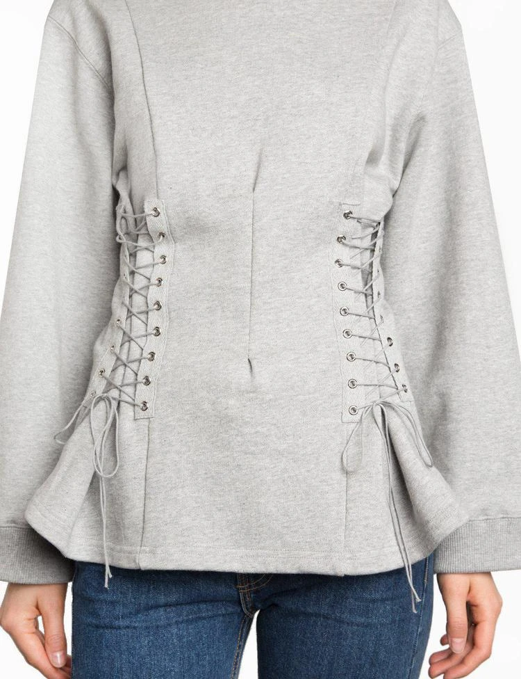 商品Pixie Market|Grey Corset Sweatshirt,价格¥599,第3张图片详细描述