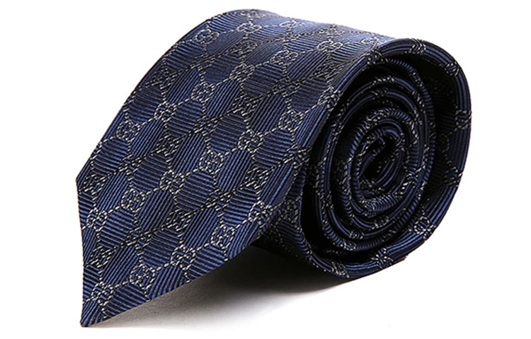 商品[国内直发] Gucci|[预售3天]古驰 斜纹印花 桑蚕丝 领带 男款 蓝色,价格¥1707,第1张图片