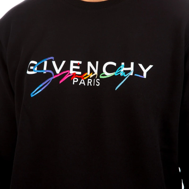 Givenchy 纪梵希 男士黑色彩虹刺绣徽标卫衣 BMJ03C30AF-001 商品