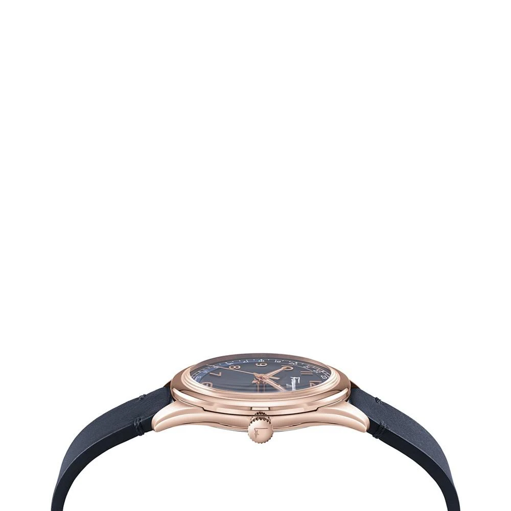 商品Salvatore Ferragamo|Men's Swiss Timeless GMT Blue Leather Strap Watch 40mm,价格¥6019,第2张图片详细描述