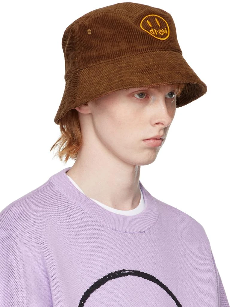 商品Drew House|SSENSE Exclusive Brown Painted Mascot Bucket Hat,价格¥206,第2张图片详细描述