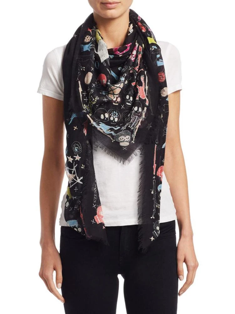 商品Alexander McQueen|Pagan Pets Silk & Modal Scarf,价格¥1155,第1张图片