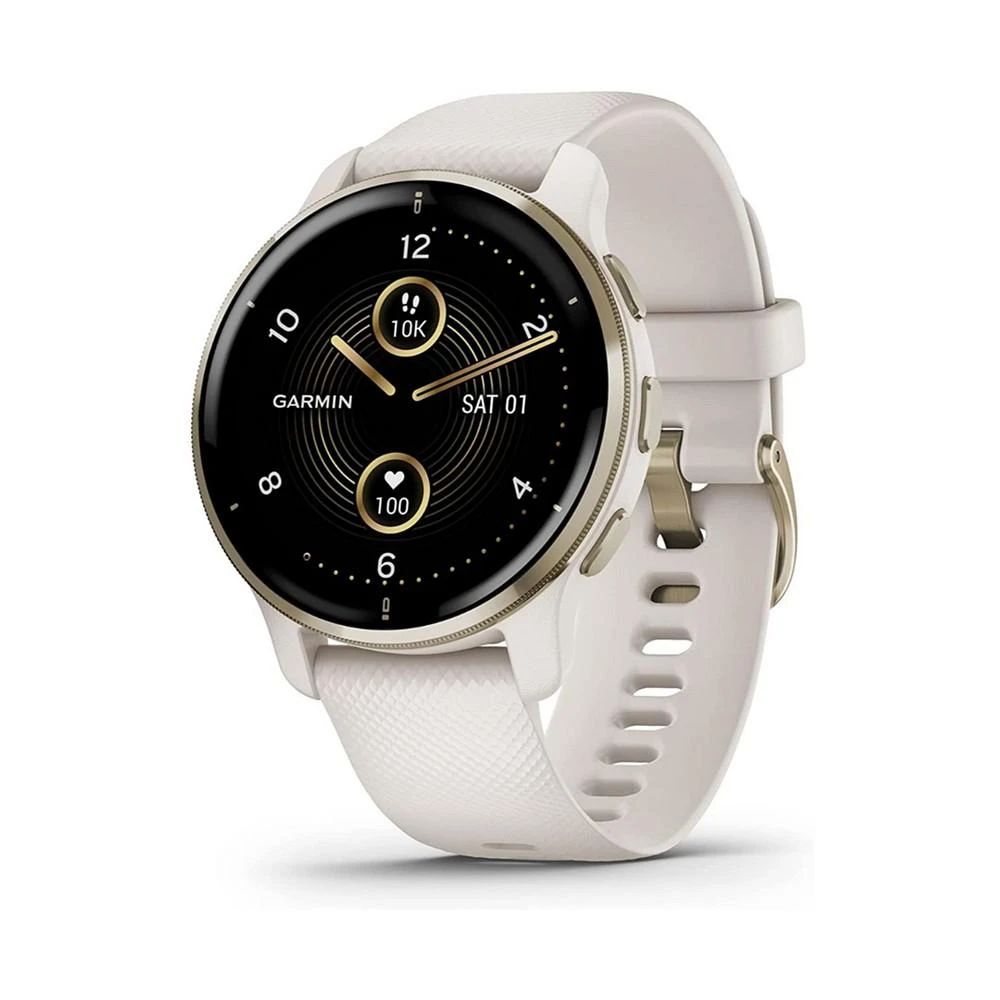 商品Garmin|Unisex Venu 2 Cream Gold-tone Bezel with Ivory Silicone Band Smart Watch 43mm,价格¥3362,第2张图片详细描述