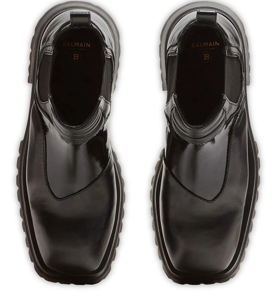 商品Balmain|Chelsea Army Phil 光面皮革短靴,价格¥6534,第5张图片详细描述