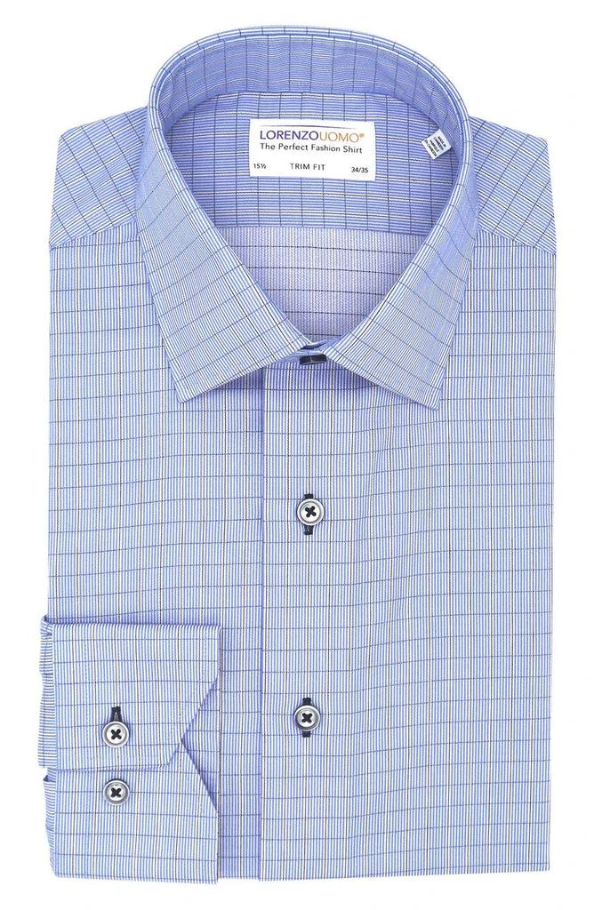 商品Lorenzo Uomo|Trim Fit Textured Wndowpane Dress Shirt,价格¥378,第1张图片