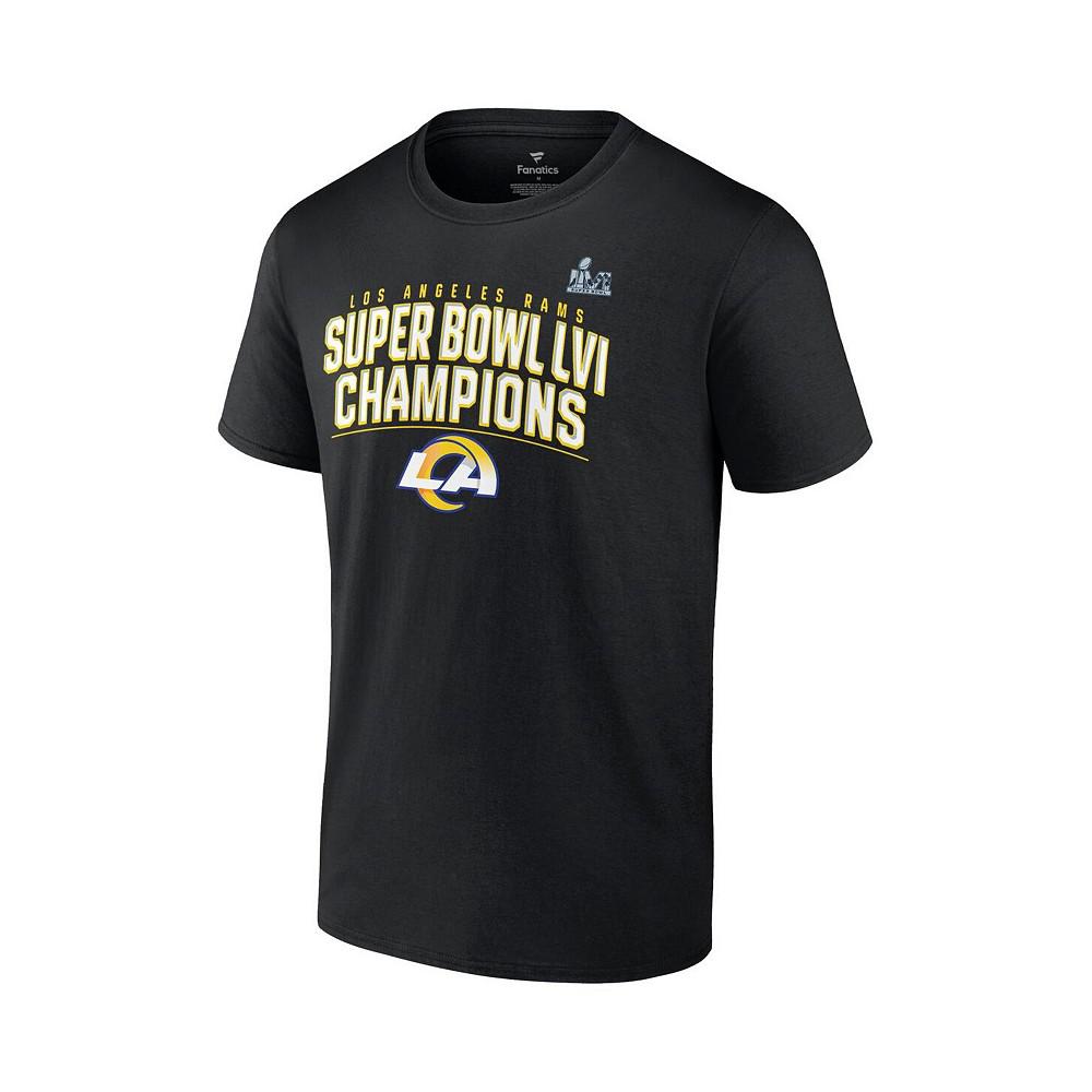 Men's Branded Black Los Angeles Rams Super Bowl LVI Champions Schedule T-shirt商品第3张图片规格展示