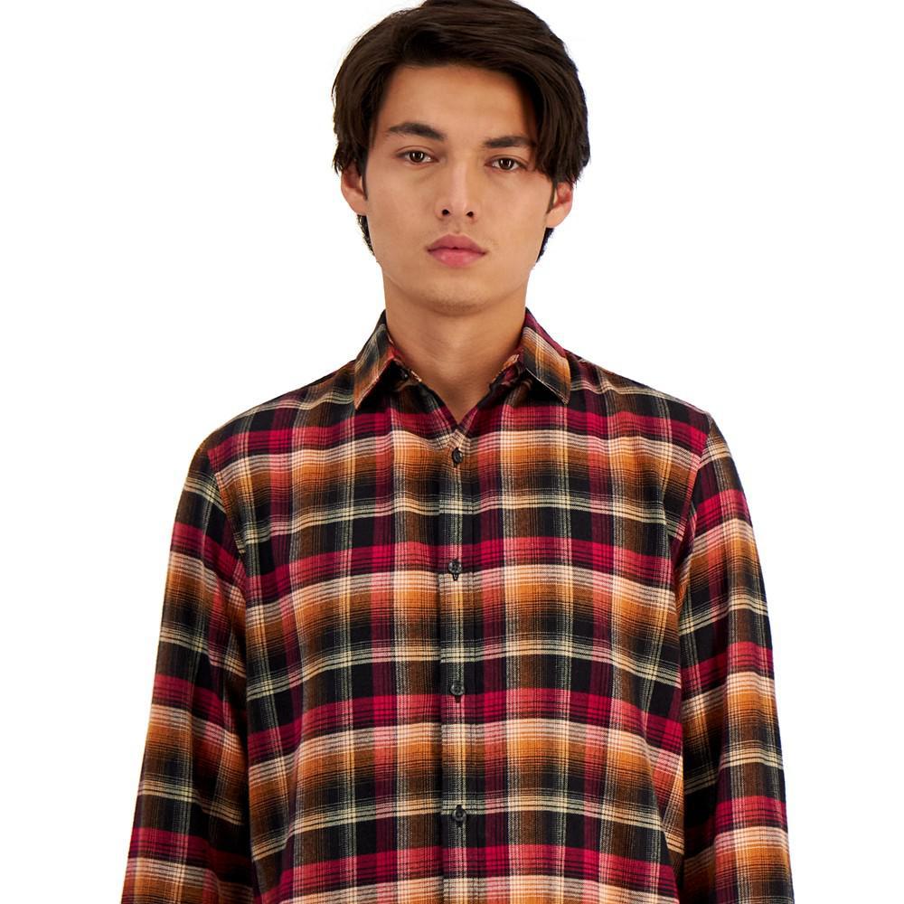 商品Alfani|Men's Long-Sleeve Iris Plaid Shirt, Created for Macy's,价格¥358,第5张图片详细描述