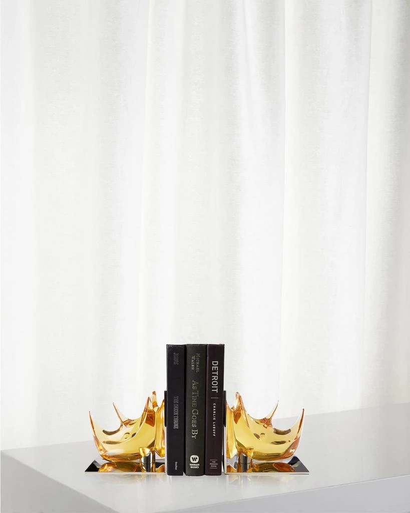 商品Jonathan Adler|Acrylic Rhino Bookends Set, Amber,价格¥2619,第1张图片