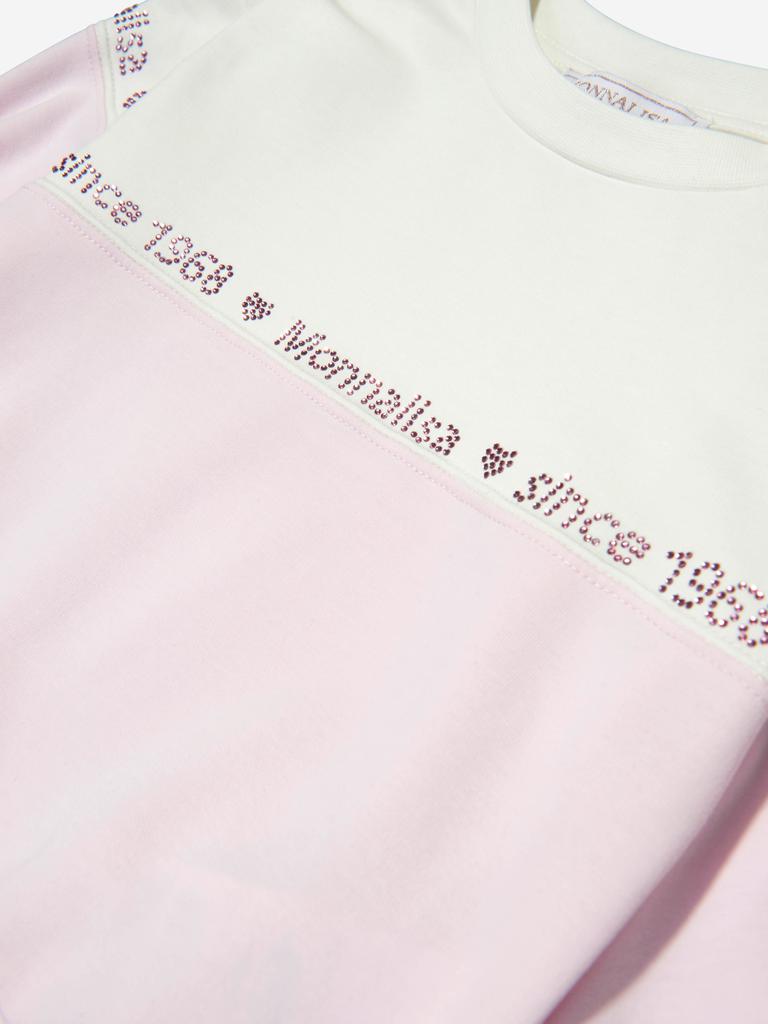 Monnalisa Pink Girls Cotton Branded Sweatshirt商品第2张图片规格展示