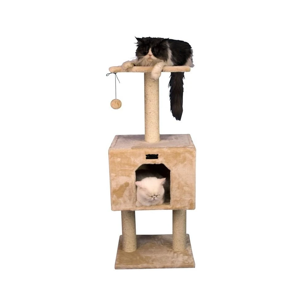 商品Macy's|Real Wood Cat Tree With Condo And Scratch Post,价格¥821,第1张图片