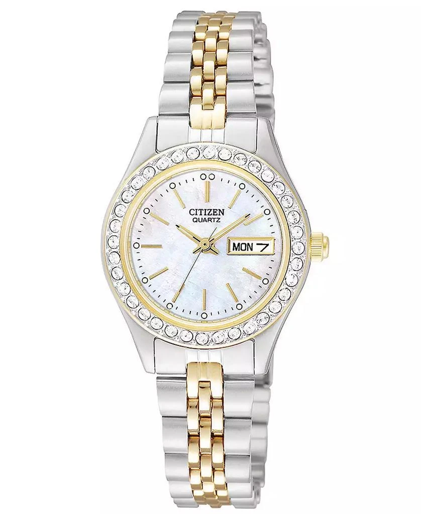 商品Citizen|Women's Two Tone Stainless Steel Bracelet Watch 26mm EQ0534-50D,价格¥1368,第1张图片