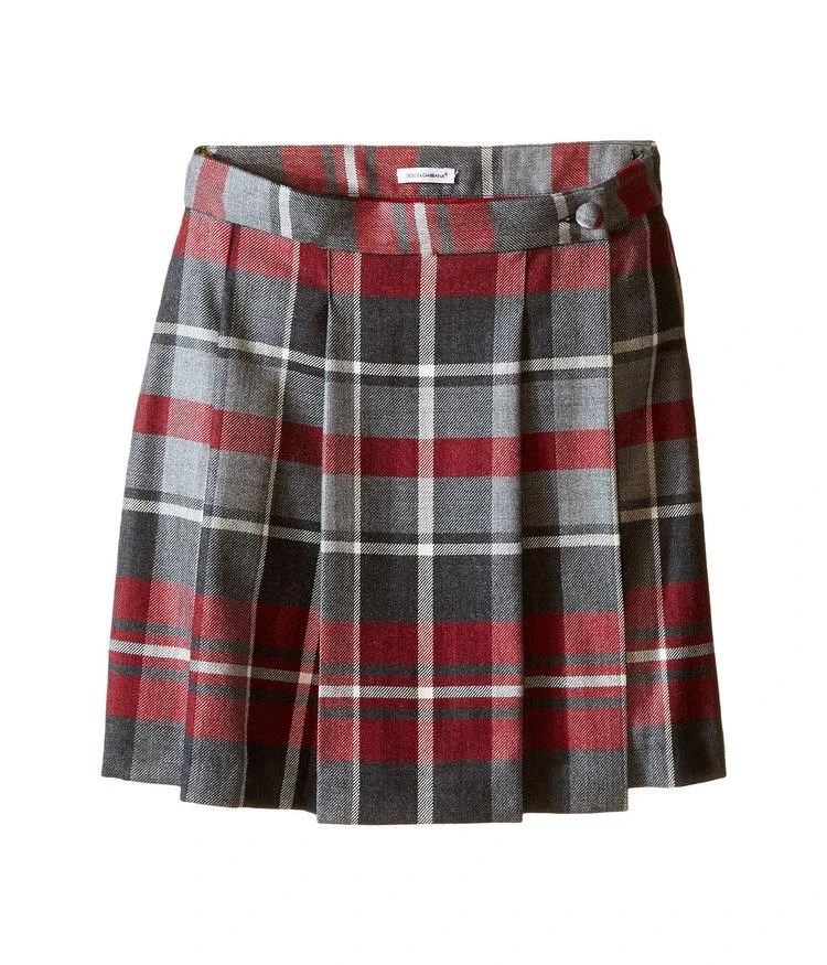 商品Dolce & Gabbana|大童Dolce & Gabbana Kids Back to School Quadricheck Tartan Skirt (Big Kids),价格¥1021,第1张图片