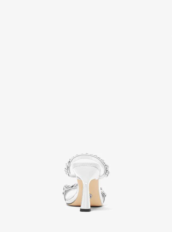 商品Michael Kors|Clara Embellished Metallic Snake Embossed Leather Sandal,价格¥564,第3张图片详细描述