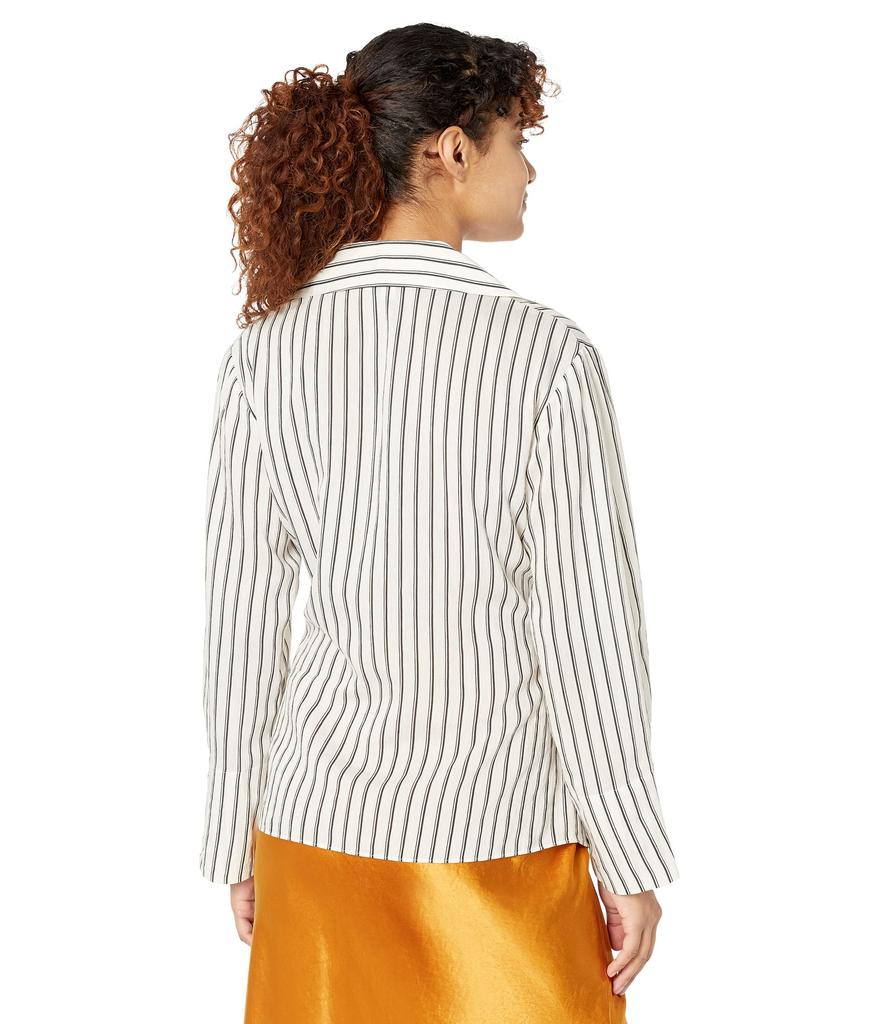 Double Stripe Shaped Long Sleeve Blouse商品第2张图片规格展示