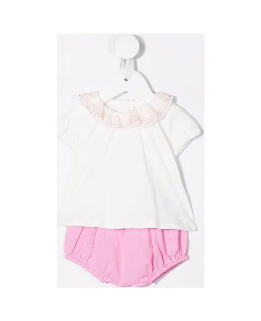 商品Chloé|Baby White And Fuchsia Gift Set With Three Pieces: T-shirt, Shorst And Hat,价格¥1412,第2张图片详细描述