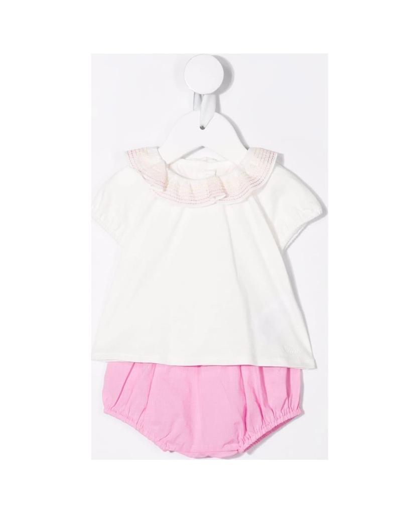 商品Chloé|Baby White And Fuchsia Gift Set With Three Pieces: T-shirt, Shorst And Hat,价格¥1296,第4张图片详细描述