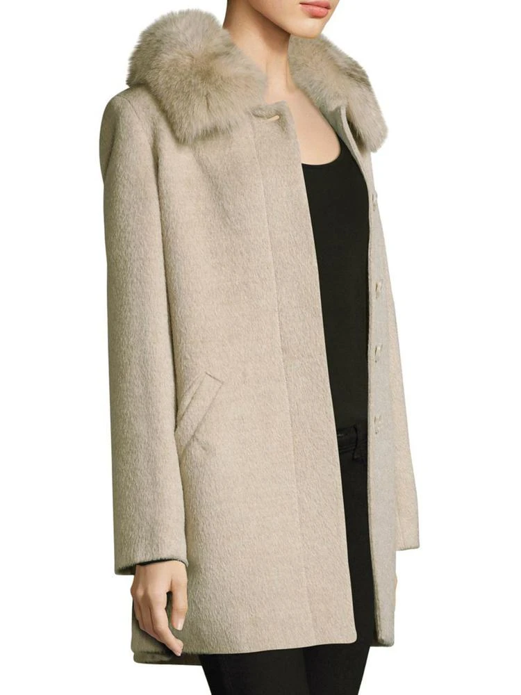 商品Sofia Cashmere|Fox Fur-Trimmed Collar Car Coat,价格¥4184,第3张图片详细描述