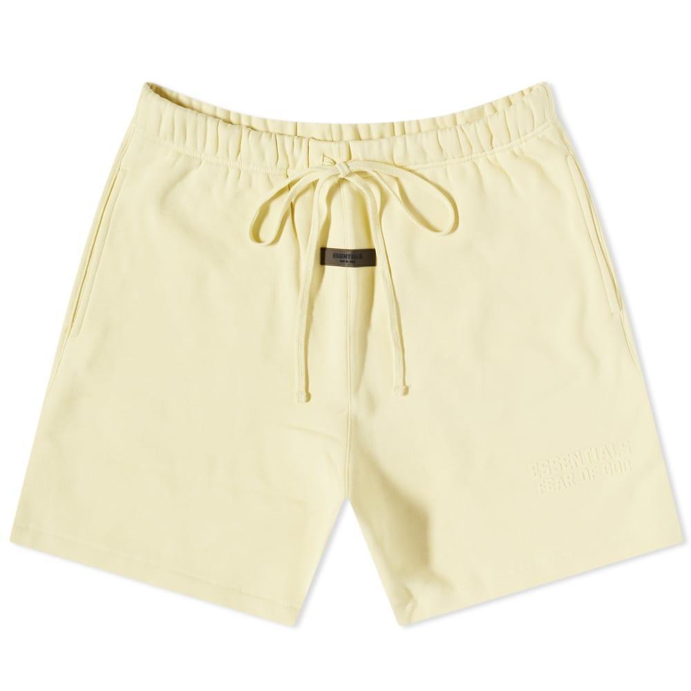 商品Essentials|Fear of God ESSENTIALS Logo Sweat Short - Canary,价格¥531,第1张图片