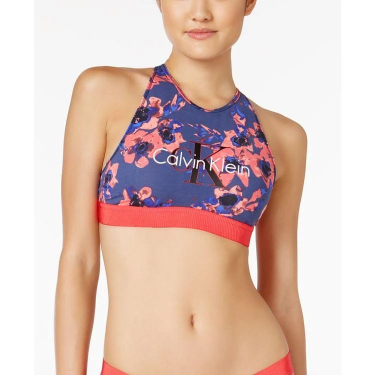 商品Calvin Klein|Calvin Klein Low-Impact Retro Logo Bralette QF1642 女士无钢圈舒适文胸,价格¥60,第1张图片