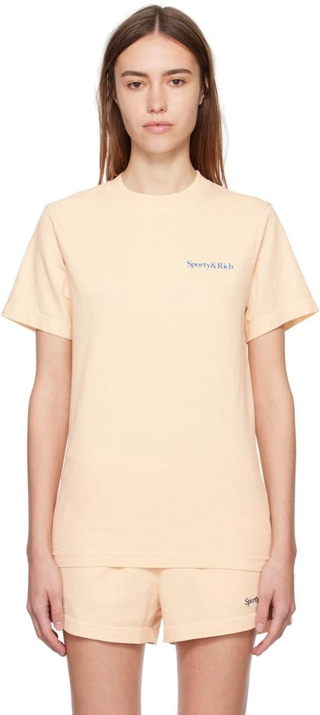 商品Sporty & Rich|Beige 'Health is Wealth' T-Shirt,价格¥334,第1张图片