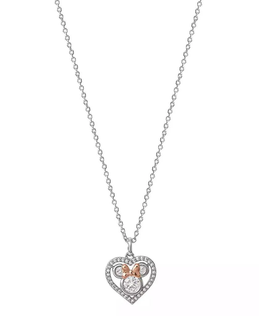 商品Disney|Cubic Zirconia Minnie Mouse Pendant Necklace in Sterling Silver & 18K Rose Gold-Plate, 16" + 2" extender,价格¥931,第2张图片详细描述