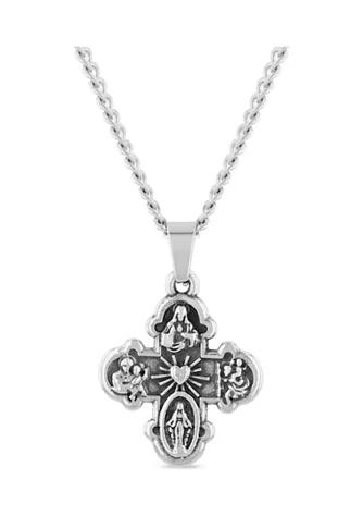 All Saints Cross Pendant Necklace in Stainless Steel商品第1张图片规格展示