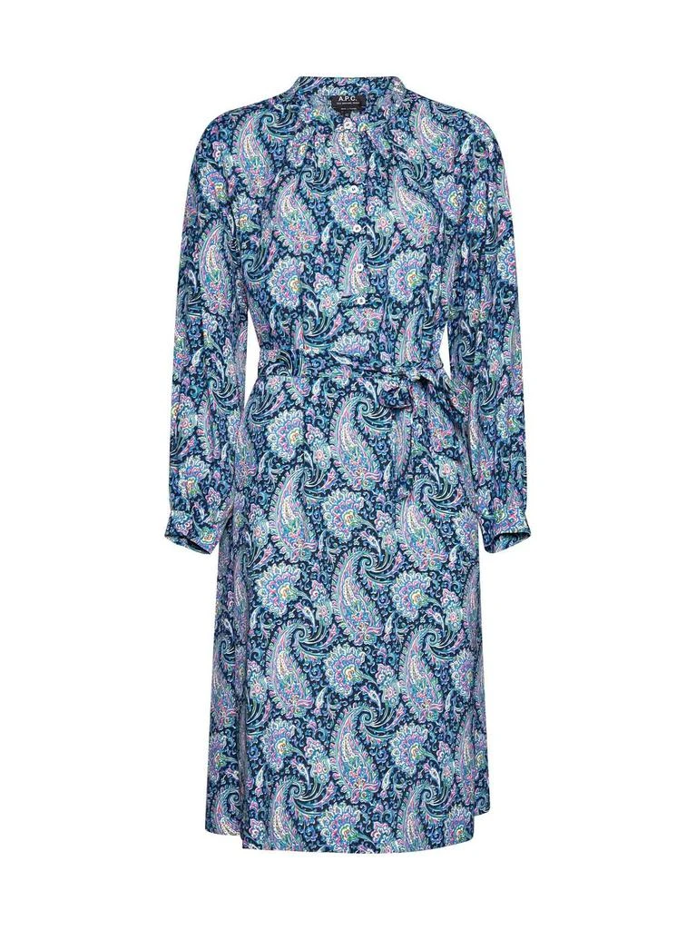 商品A.P.C.|A.P.C. All-Over Printed Long-Sleeved Dress,价格¥1355,第1张图片