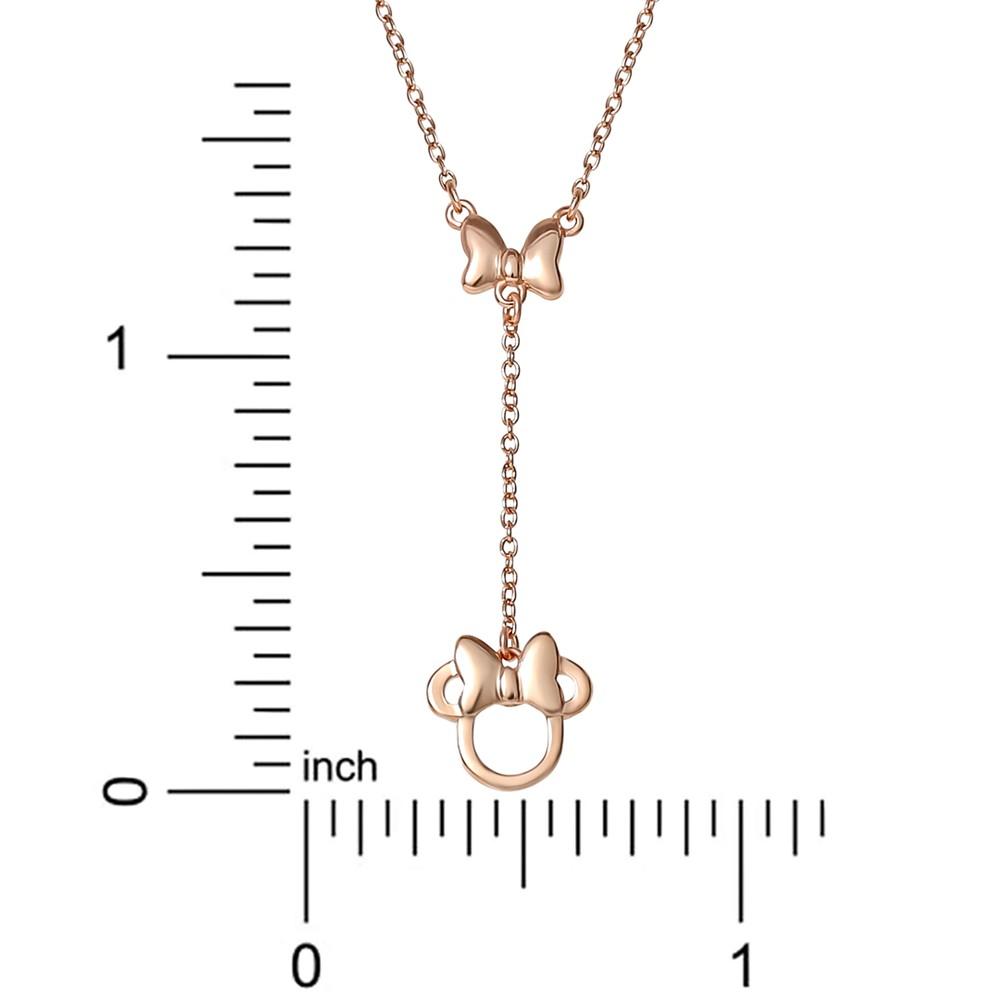 Minnie Mouse 18" Lariat Necklace in 18k Rose Gold-Plated Sterling Silver商品第4张图片规格展示
