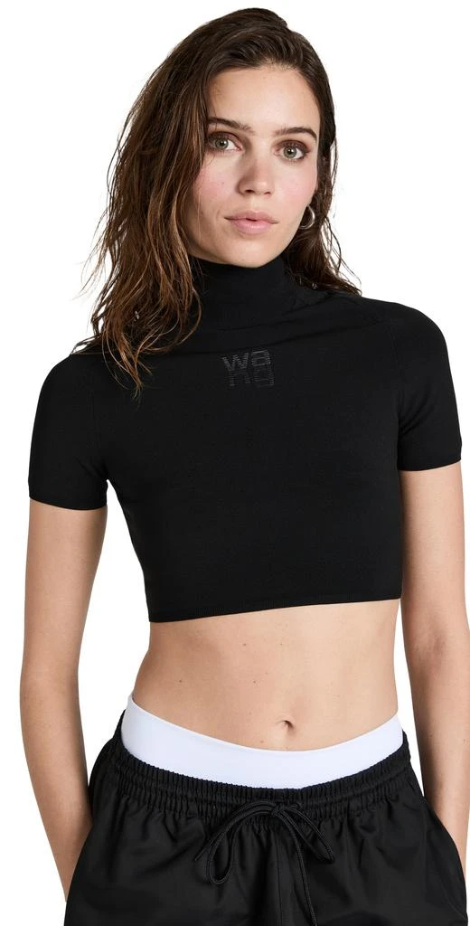 商品Alexander Wang|Alexander Wang 短袖徽标高领上衣,价格¥2038,第1张图片