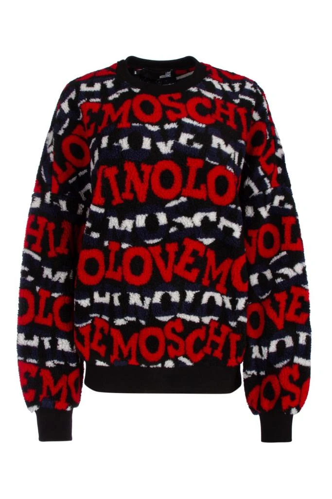 商品Love Moschino|Love Moschino Allover Logo Crewneck Knitted Jumper,价格¥1110,第1张图片