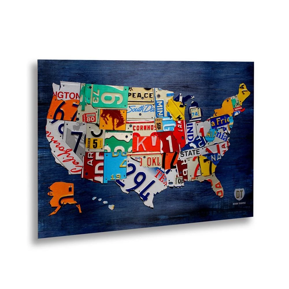 商品Trademark Global|Design Turnpike 'USA Map' Floating Brushed Aluminum Art - 16" x 22" x 1",价格¥957,第2张图片详细描述