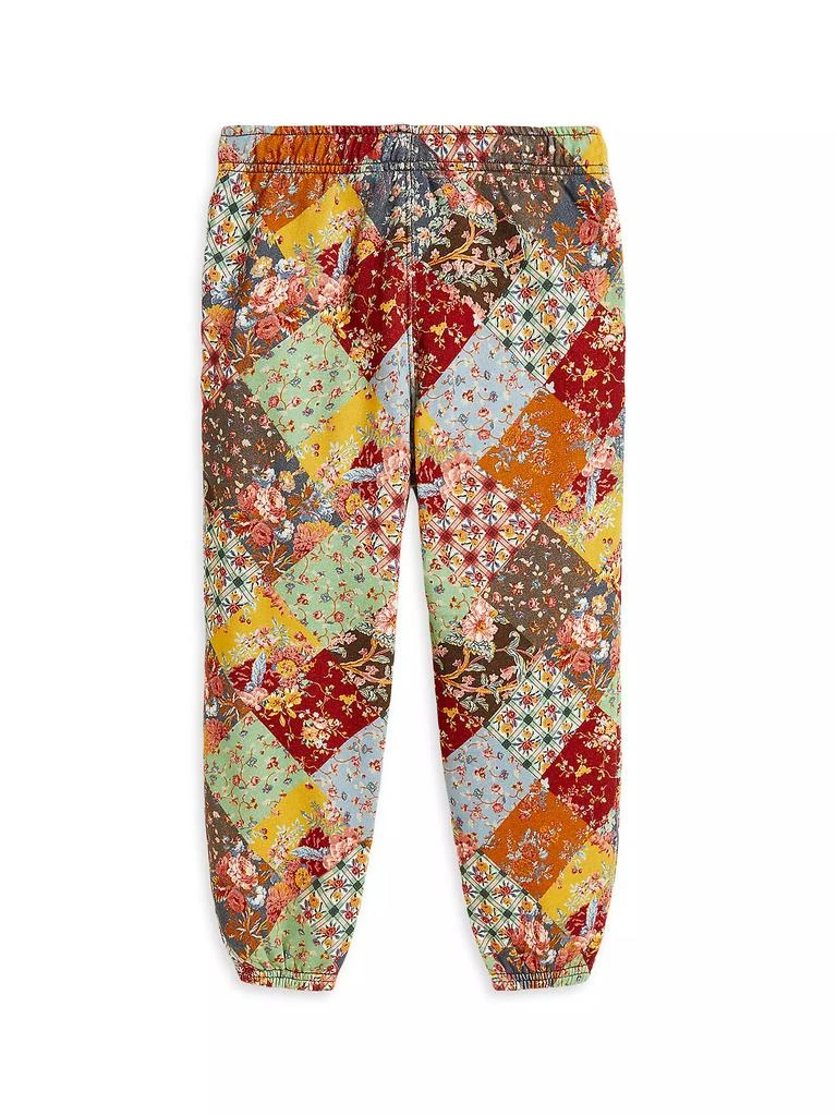 商品Ralph Lauren|Little Girl's & Girl's Patchwork-Print Fleece Jogger Pants,价格¥396,第3张图片详细描述