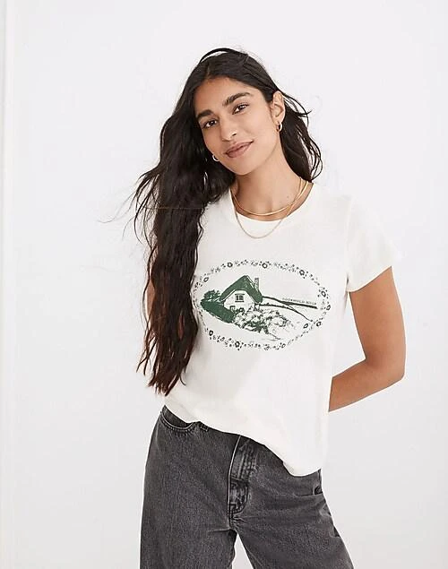 商品Madewell|Cotswold Hills Shrunken Shirttail Tee,价格¥296,第1张图片