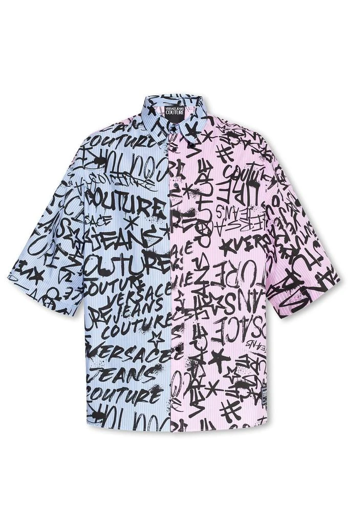 商品Versace|Versace Jeans Couture Graffiti Print Short-Sleeved Shirt,价格¥1710,第1张图片