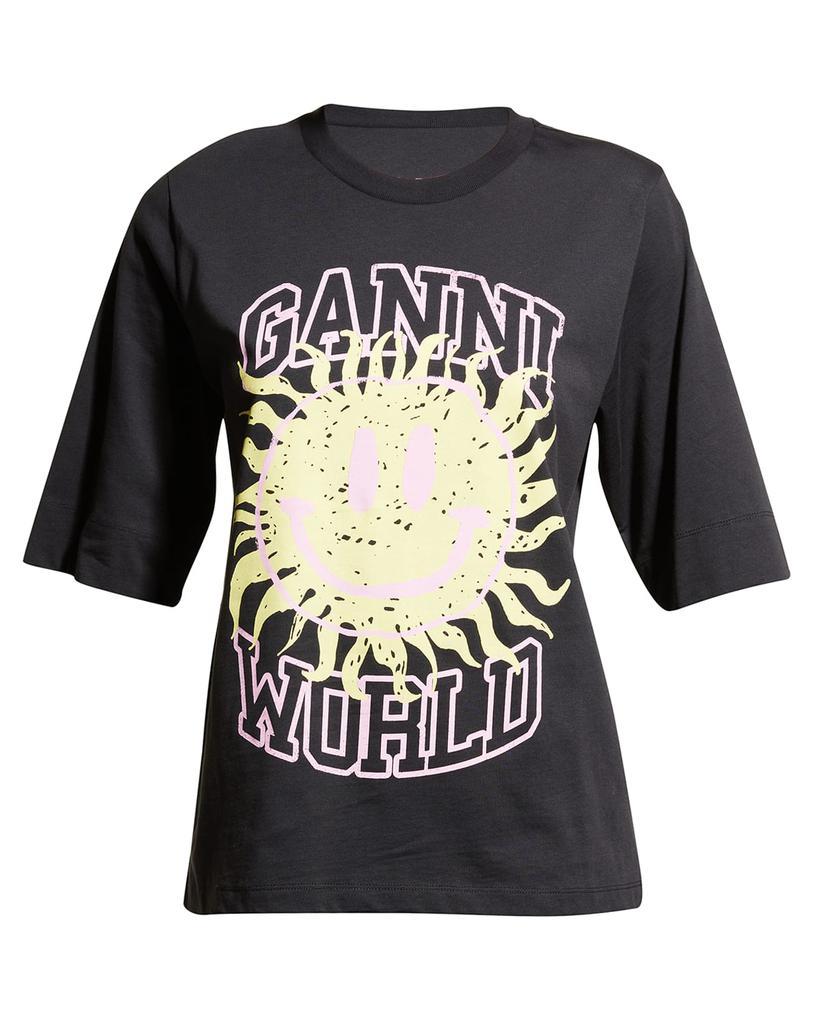 商品Ganni|Jersey Graphic Printed Mid-Sleeve Tee,价格¥524,第4张图片详细描述